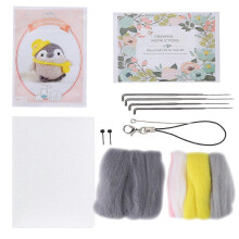 (As show, One size) Needle Felting Kit Wool Felting Supplies Cute Animal Plush Doll DIY Making Material Decoration(117 # Maternelle d'nergie )