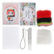 (As show, One size) Needle Felting Kit Wool Fruit Doll Hand Made Accessory Package with Poke Needle Drawings(121# Strawberry )