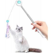 (Blue) Electric Cat Fish, Retractable Cat Toys, Cat Toy, Feather Toy Cat, Electric Interactive Cat Toy For Kittens Cats