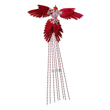 User friendly Fabric Hummingbird Christmas Accent-Wine red