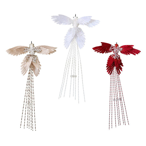 User friendly Fabric Hummingbird Christmas Accent-Wine red 1