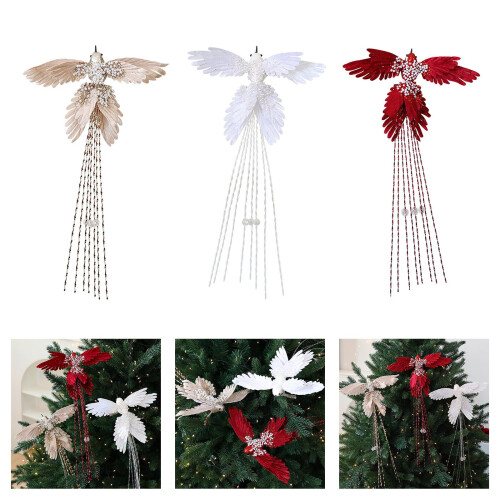 User friendly Fabric Hummingbird Christmas Accent-Wine red 2