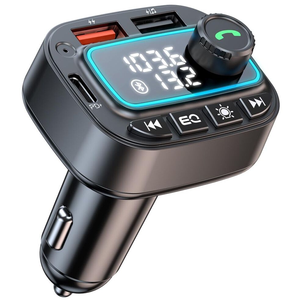 Car Adapter Fm Transmitter With Bluetooth 5.3 For Hands-Free Calling And Mp3 Audio Player 9426802926255