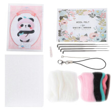 (As show, One size) Needle Felting Kit Wool Fruit Doll Hand Made Accessory Package with Poke Needle Drawings(119# Peach )