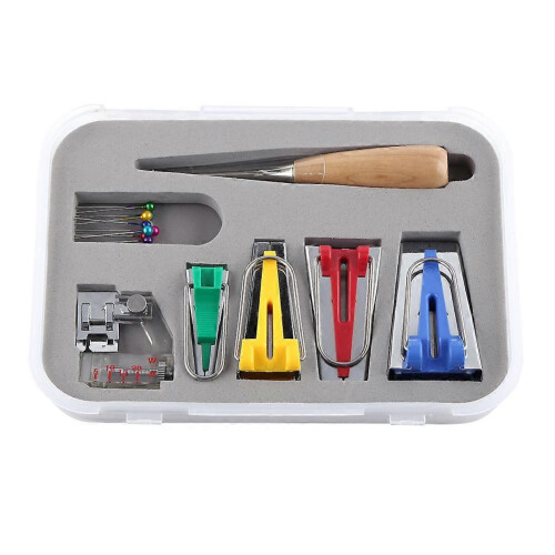 (As show, One size) Fabric Binding Sew Multifunction Sewing Bias Tape Maker Set DIY Patchwork Craft Making Tool 1