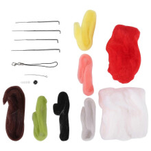 (As show, One size) Needle Felting Kit DIY HandMade Cat Doll Toys Material Set with English User Manual
