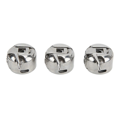 (As show, One size) 3Pcs Bobbin Case Durable Stainless Steel Household Very Functional Sewing Machine Accessory