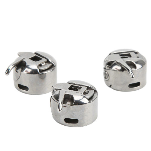 (As show, One size) 3Pcs Bobbin Case Durable Stainless Steel Household Very Functional Sewing Machine Accessory 1