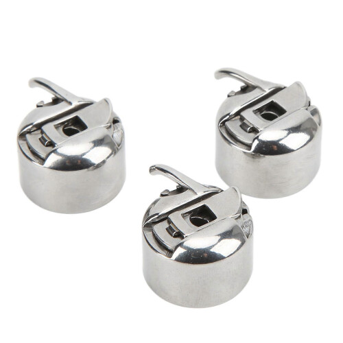 (As show, One size) 3Pcs Bobbin Case Durable Stainless Steel Household Very Functional Sewing Machine Accessory 2