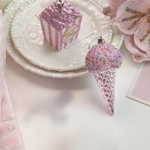 Shatterproof Plastic Christmas Baubles Hanging-ice cream 1