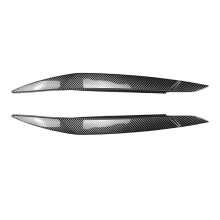 Car Headlight Lamp Eyebrows Cover Trim for X6 E71 2008-2014 Car Headlight Eyelids Lids Carbon Fiber Pattern