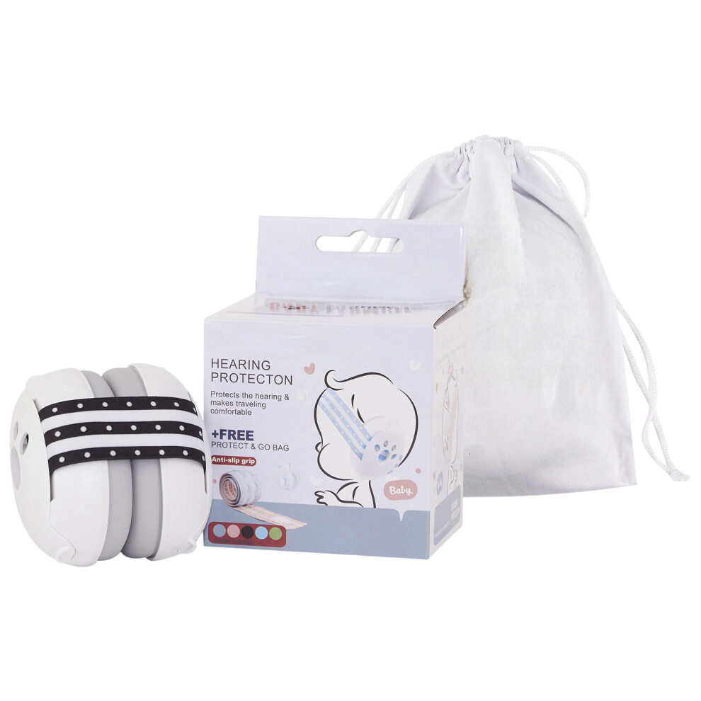 Toddler Noise Isolation Ear Cover-White Earmuffs Unisex Kids Black