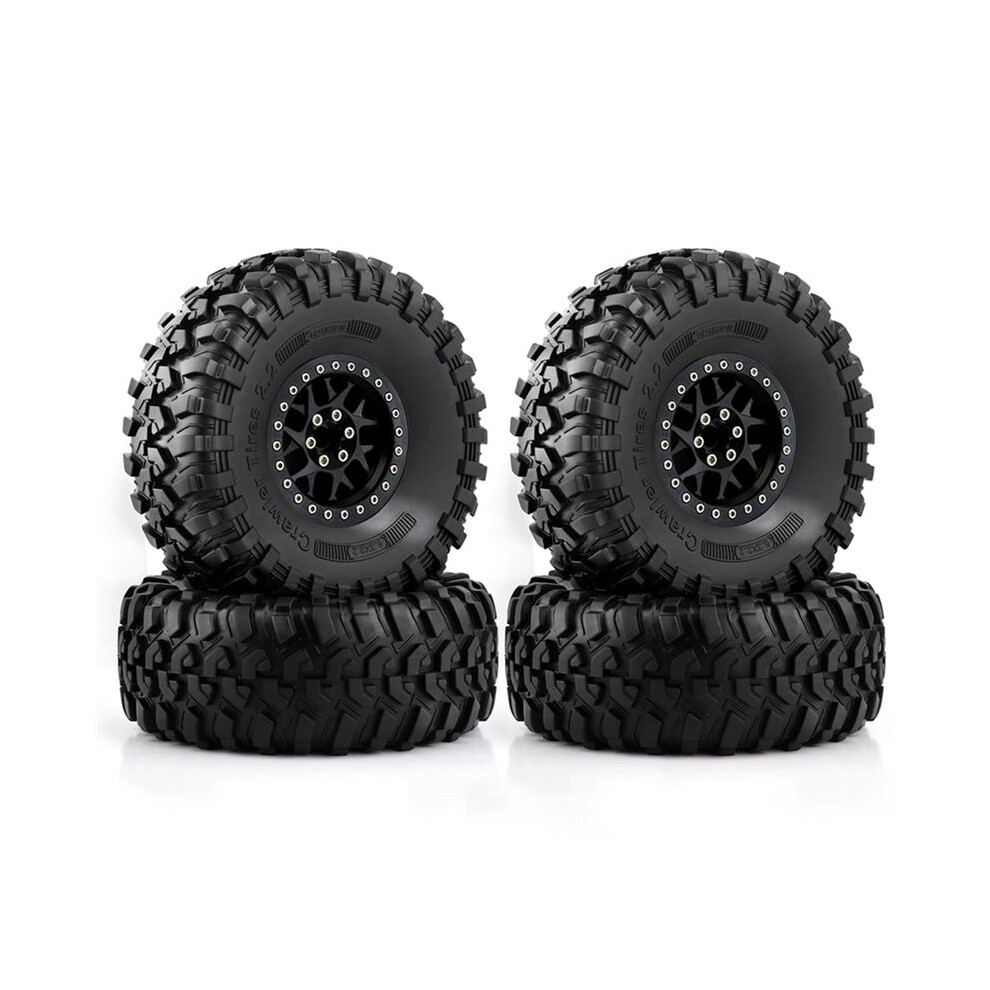 4Pcs 135Mm Metal 2.2Inch Beadlock Wheel Rim Tire For 1/8 1/10 Rc Crawler Car Axial Scx10 Wraith Rr10 Capra Traxxas Trx4 4714253862235