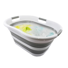 Collapsible Plastic Foldable Pop Up Laundry Washing Tub for Laundry Basket 40L (10.5 Gallons)