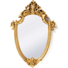 Vintage Decorative Mirror, Antique Decorative Wall Mirror For Elegant Home Accessories, Jewelry Organizer Gold Framed Oval Wall Hanging, Ready To Enha