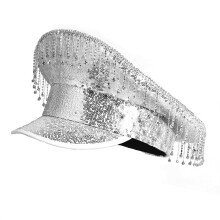 Chapeau de capitaine d'halloween pour adultes, avec-Argent