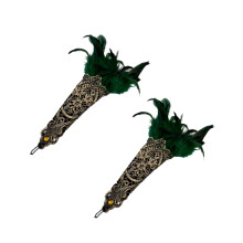 Gants gothiques en dentelle sans doigts pour femmes,-Vert