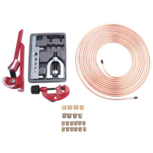 1/4 Brake - Brake Tubing Kit 25 Ft. with 16 Inverted Flare Fittings and 4 Unions+Double & Single Flaring Tool Kit