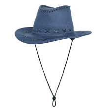Chapeau de Cowboy Fedoras Pork Pie, chapeau à larges-Bleu marine