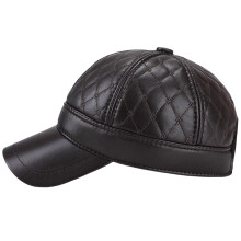 Casquette de Baseball en cuir PU pour hommes, avec-Couleur café
