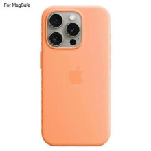 (Orange, Multicolor) For iPhone 15 Pro Case Compatible with MagSafe Liquid Silicone Phone Back Cover [Induction Popover]
