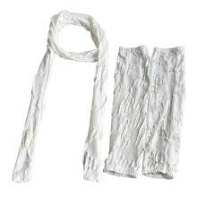 Écharpe fine en détresse pour femmes, foulard, ensemble de-Blanc