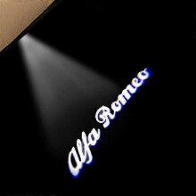 (9) 2pcs Car loho LED Door Light Welcome Light Logo Projector Lamp for Alfa Romeo Giulia Giulietta Mito Stelvio Brera 147 156 159ZZ15