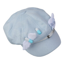 Béret à ailes en peluche pour femmes et adolescentes,-Bleu