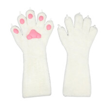 Costume chaud d'anime, gants pattes de chats, Cosplay-Blanc