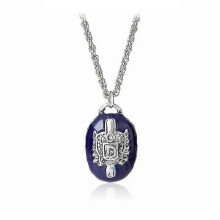 (006) The Vampire Diaries Necklace Elena Gilbert Necklaces For Women Movie Jewelry Charm Katherine Klaus Forbes Blue Stone Choker