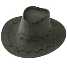 Chapeau de cowboy de couleur unie pour-Modèle enfant vert armée