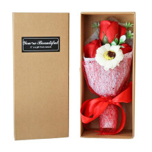 Scented Soap Flower Bouquet Gift Box for Valentine's Day Anniversary Gift Red