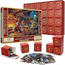 (B) Advent Calendar 2025 Jigsaw Puzzle 1008 Pieces Puzzle 24 Days Christmas Countdown Calendars for Kids Adultszz44