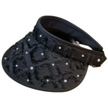 Chapeau ouvert en perles pour adolescentes, chapeau de-Noir