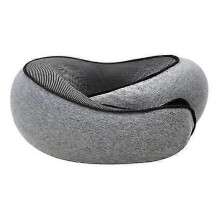 (dark gray) Memory Foam Travel Neck Pillow 360 Degree Support U-Shaped Airplane Pillow with Adjustable Fastener Tape Nap Pillow
