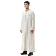 (S, Beige) Muslim Islamic Clothing Men Jubba Thobe Print Zipper Kimono Long Robe Saudi Musulman Wear Abaya Caftan Islam Dubai Arab Dressingzz