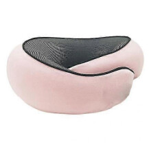 (pink) Memory Foam Travel Neck Pillow 360 Degree Support U-Shaped Airplane Pillow with Adjustable Fastener Tape Nap Pillow