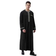 (L, Black) Muslim Islamic Clothing Men Jubba Thobe Print Zipper Kimono Long Robe Saudi Musulman Wear Abaya Caftan Islam Dubai Arab Dressingzz