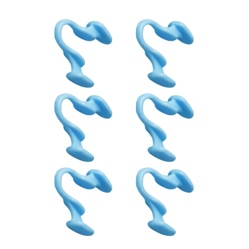 6pcs Anti Snoring Devices Snoring Solution Breathing Aid Anti Snoring Nose Clip Nose Dilator for Snoring Reduction Unisex Blue