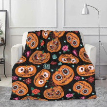 (240x220cm-EU-King, 10) Halloween Throw Blanket for Couch Bed Halloween Fall Thanksgiving Gift Blanket Pumpkin and Ghost Print Blankets Sofa Blankets