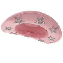 Chapeau de Cowgirl pour mariée, chapeau de Jazz élégant,-Rose