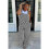 (S) Women's Black Checkered Print Pocketed Wide Leg Jumpsuit 4