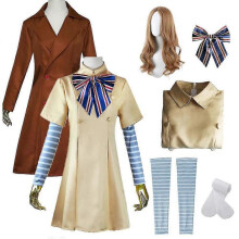 (S) 6 Pack Adults M3gan Cosplay Costume With Wig Horror Film M3gan Dress Jacket Suit Carnival Party Halloween Dress Up Outfit
