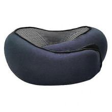 (navy blue) Memory Foam Travel Neck Pillow 360 Degree Support U-Shaped Airplane Pillow with Adjustable Fastener Tape Nap Pillow