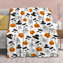 (100x130cm-S, 13) Halloween Throw Blanket for Couch Bed Halloween Fall Thanksgiving Gift Blanket Pumpkin and Ghost Print Blankets Sofa Blankets