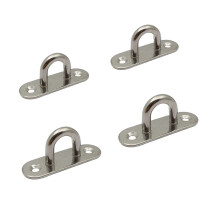 4 Pcs Stainless Steel Pad Eye Plate for Ceiling Wall Mount Oblong Size