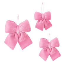 Velvets Bows Ornament voor vakantiedecoraties en-Roze
