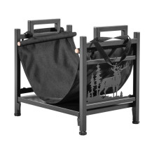 Houtdrager - DUOKU - CJDDBDANCEN - Duurzaam staal - Afneembare canvas tas - 450 x 315 x 415 mm