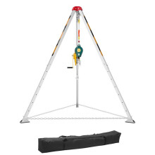 Trípode de Elevación con Cabrestante 816 kg-Duoku-Pies Ajustables-Cable de 19,8 m-para Rescate-con Sistema de Protección Anticaída