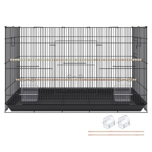 Gaiola para Pássaros - DUOKU - 30 polegadas - Metal - Para Periquitos e Pequenos Papagaios - Preto
